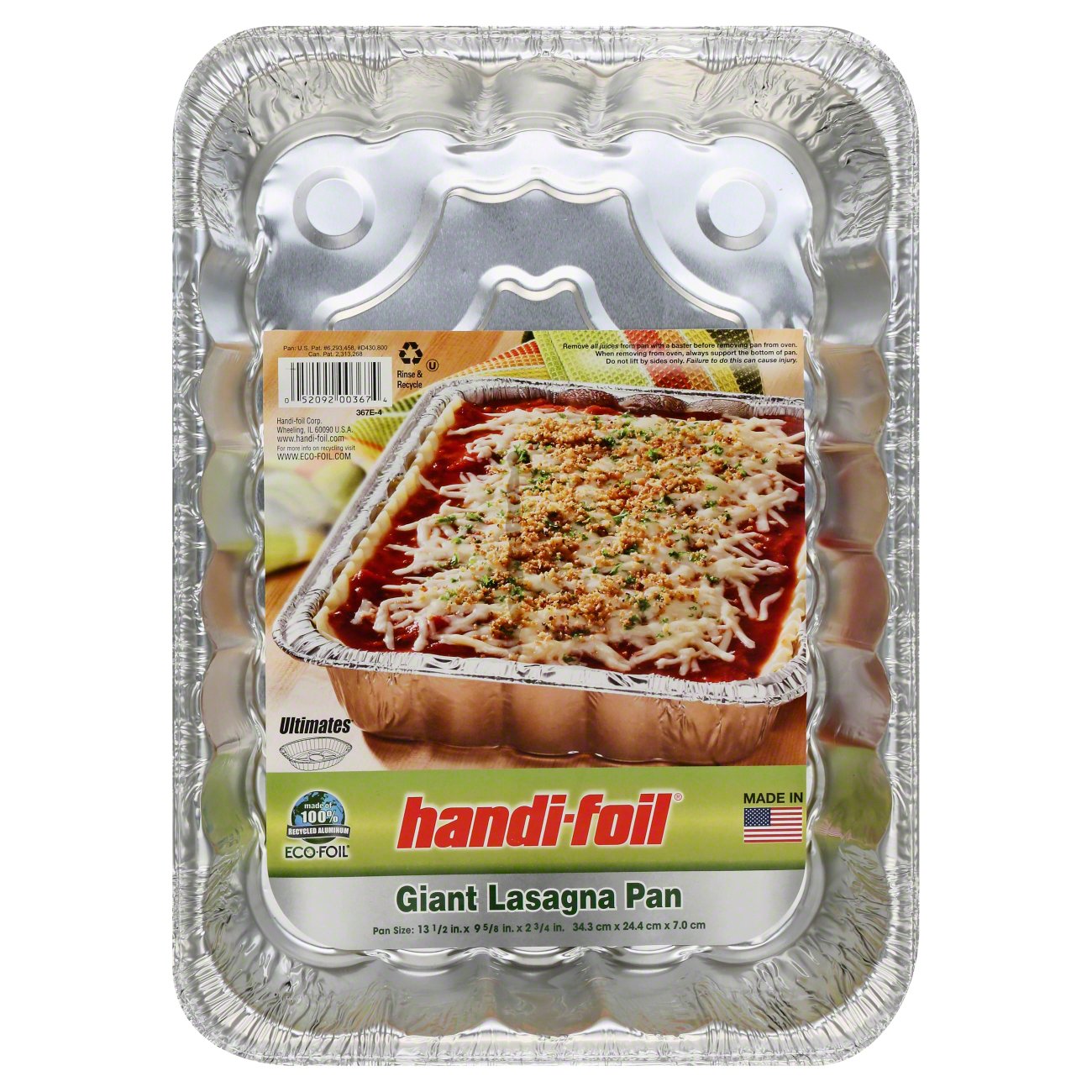 Handi Foil 22320.015 Eco-Foil Lasagna Pan With Lid: Disposable Roasters &  Casseroles (052092203920-1)