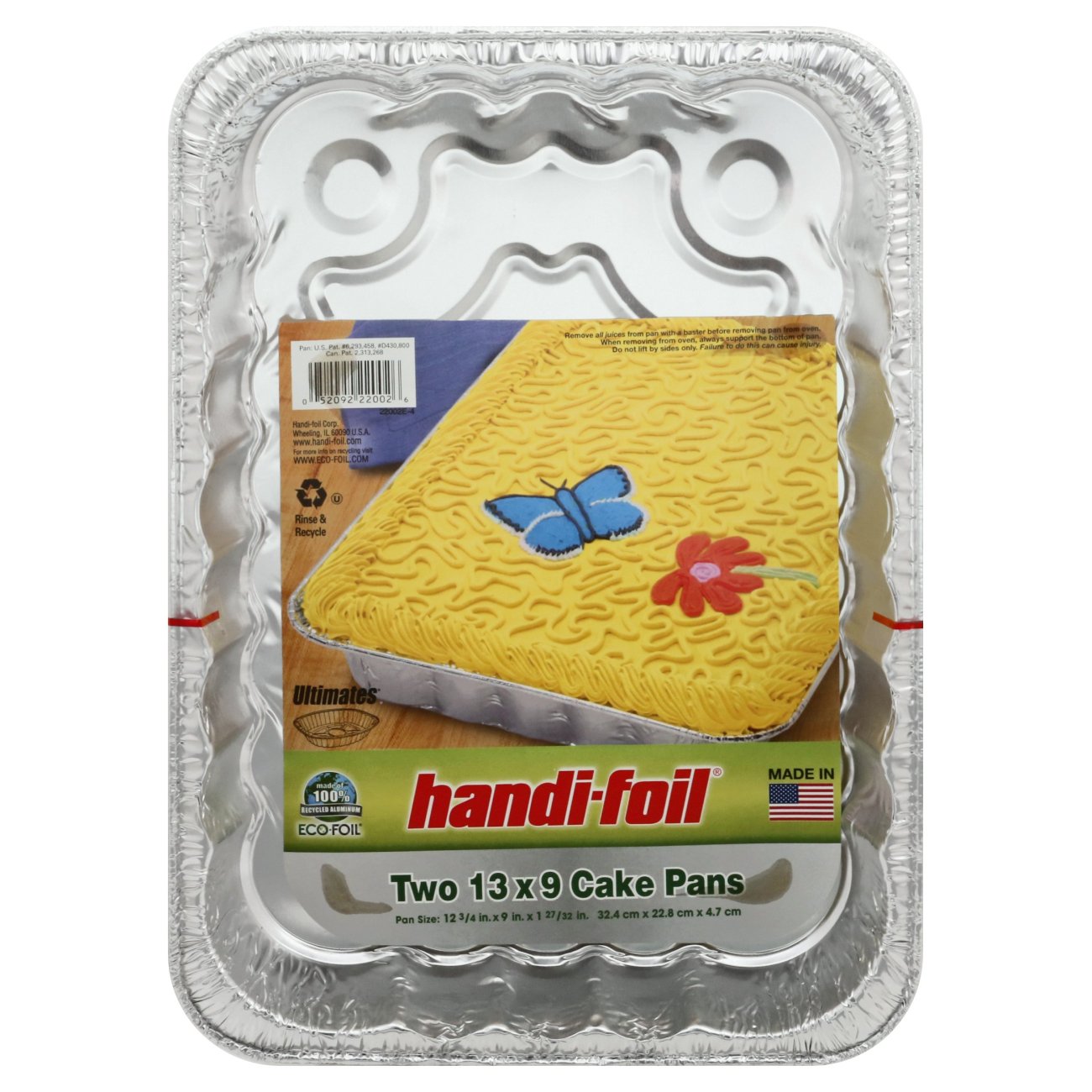 Handi-foil® Eco-Foil Cook-n-Carry Square Cake Pans & Lids, 3 pk / 8 x 8 in  - Fry's Food Stores