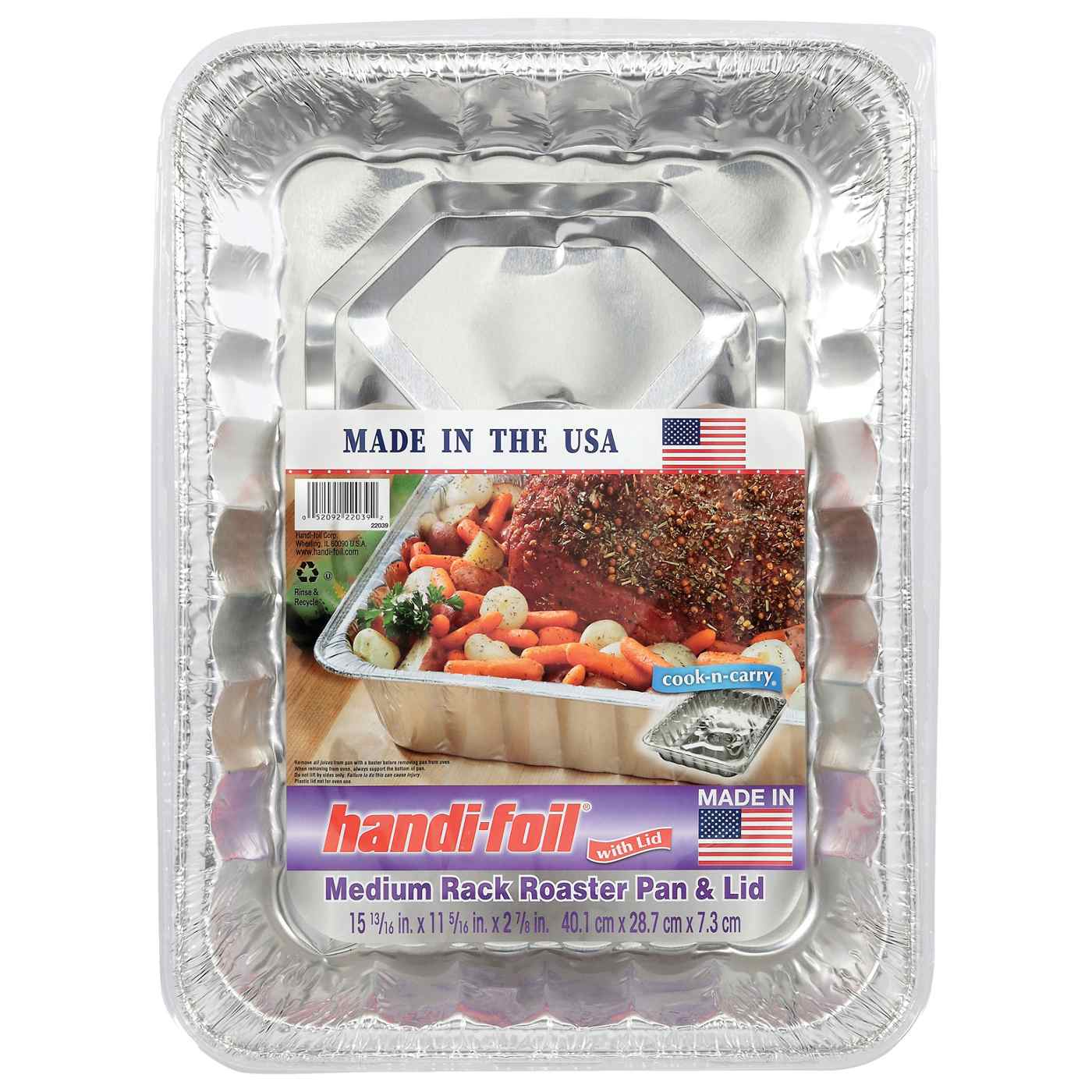 Handi-Foil Medium Rack Roaster Pan & Lid; image 1 of 2