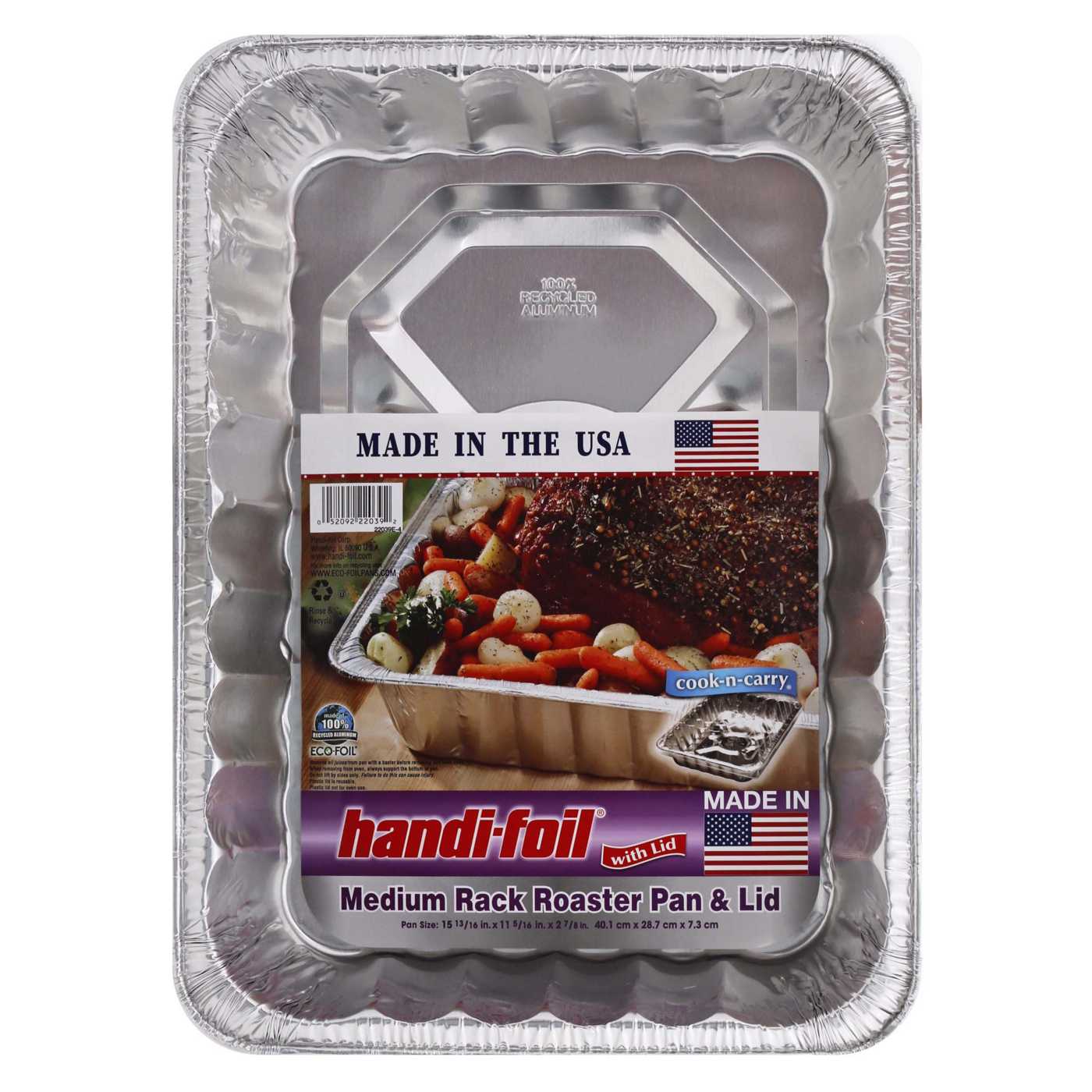 Handi-Foil Cook-n-Carry Rack Roaster Pan & Lid; image 1 of 2