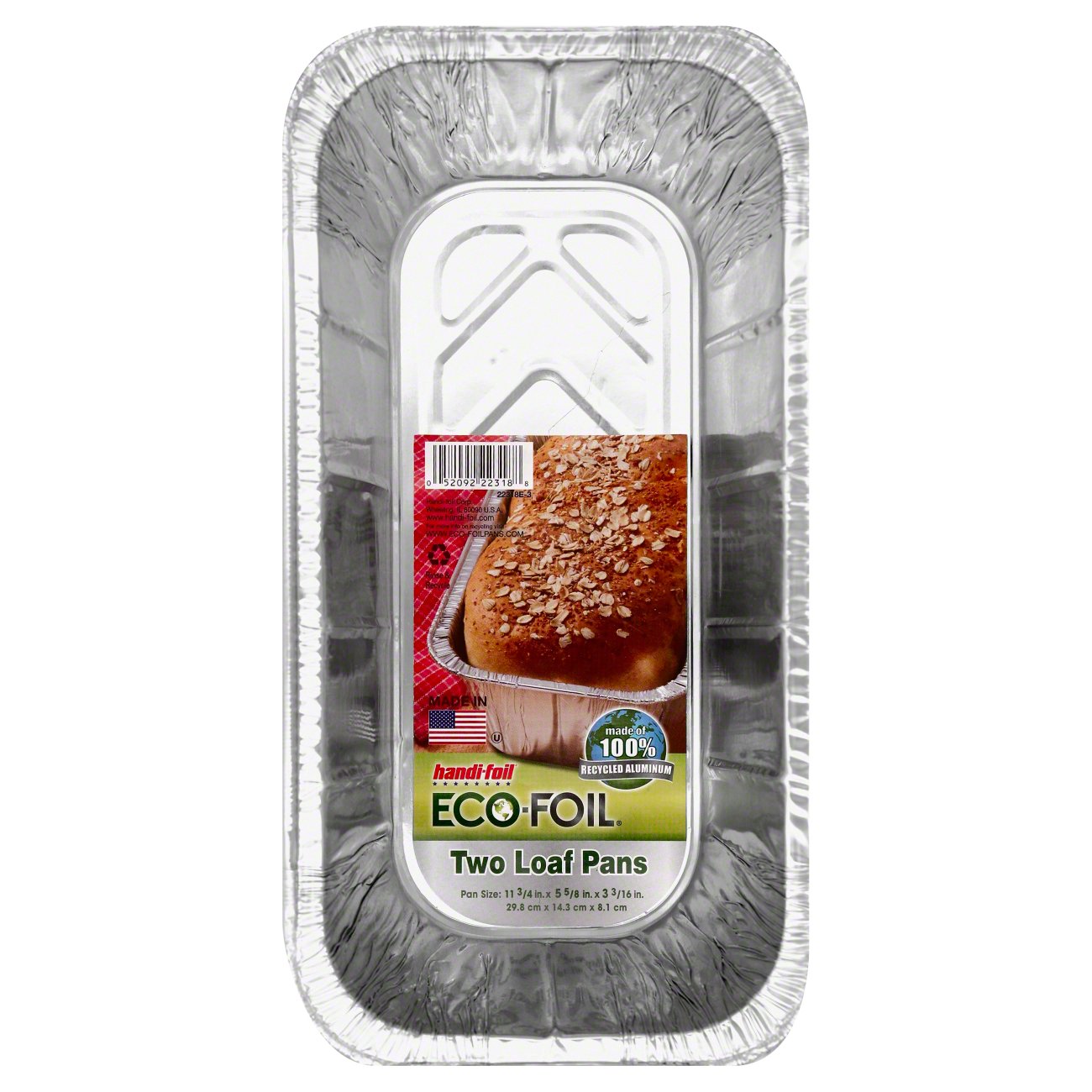 Handi-Foil 2 lb Red Aluminum Foil Loaf/Bread Snowman Holiday Pan Disposable Tin
