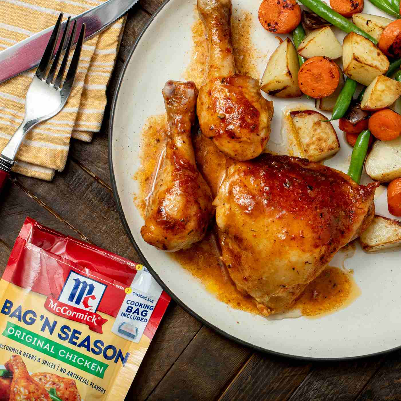 McCormick Bag 'N Season Pork Chops Cooking Bag & Seasoning Mix - Shop  Spices & Seasonings at H-E-B