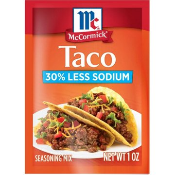 McCormick 30% Less Sodium Taco Seasoning Mix, 1 oz
