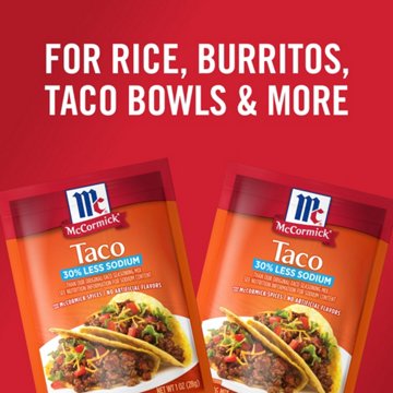 McCormick 30% Less Sodium Taco Seasoning Mix, 1 oz