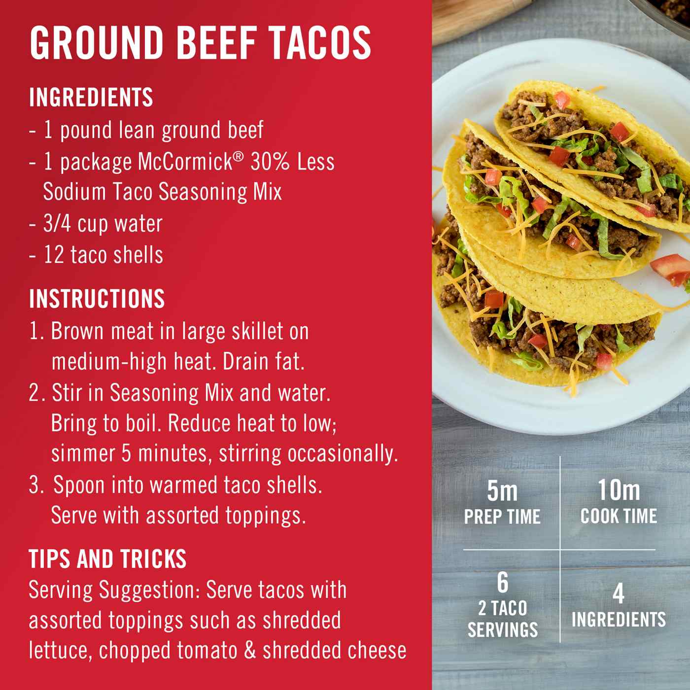 McCormick 30% Less Sodium Taco Seasoning Mix; image 6 of 8