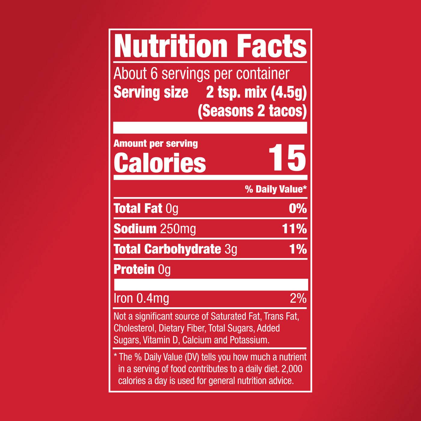 McCormick 30% Less Sodium Taco Seasoning Mix; image 7 of 8