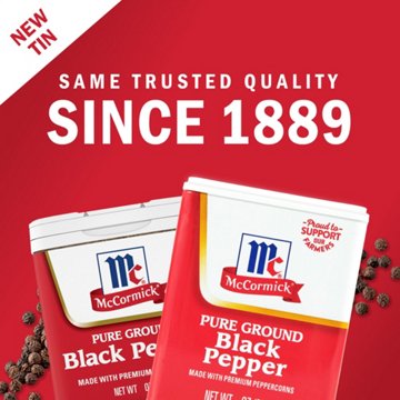McCormick Pure Ground Black Pepper, 6 oz