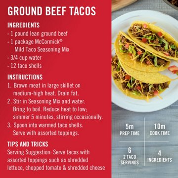 McCormick Mild Taco Seasoning Mix, 1 oz