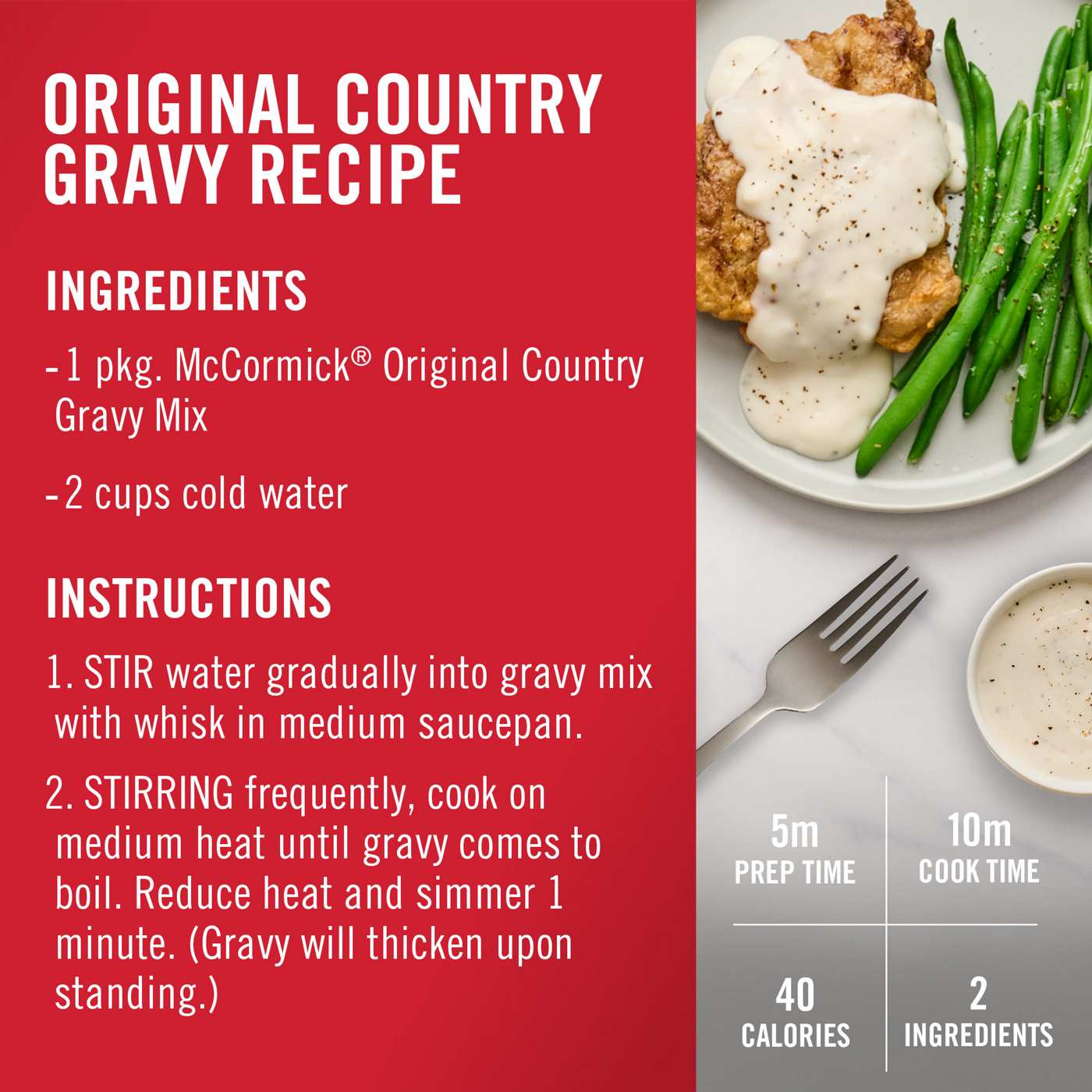 McCormick Original Country Gravy Mix; image 5 of 8