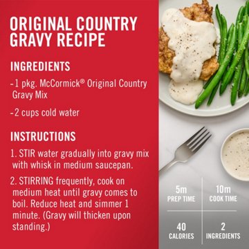 McCormick Original Country Gravy Mix, 2.64 oz