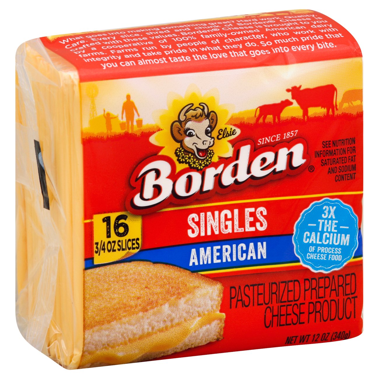 Borden Singles American Sliced Cheese, 16 ct