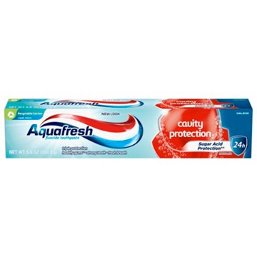 Aquafresh Cavity Protection Fluoride Toothpaste for Healthy Gums, Strong Teeth, and Fresh Breath, Cool Mint, 5.6 oz