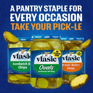 Vlasic Ovals Hamburger Dill Chips, 16 oz