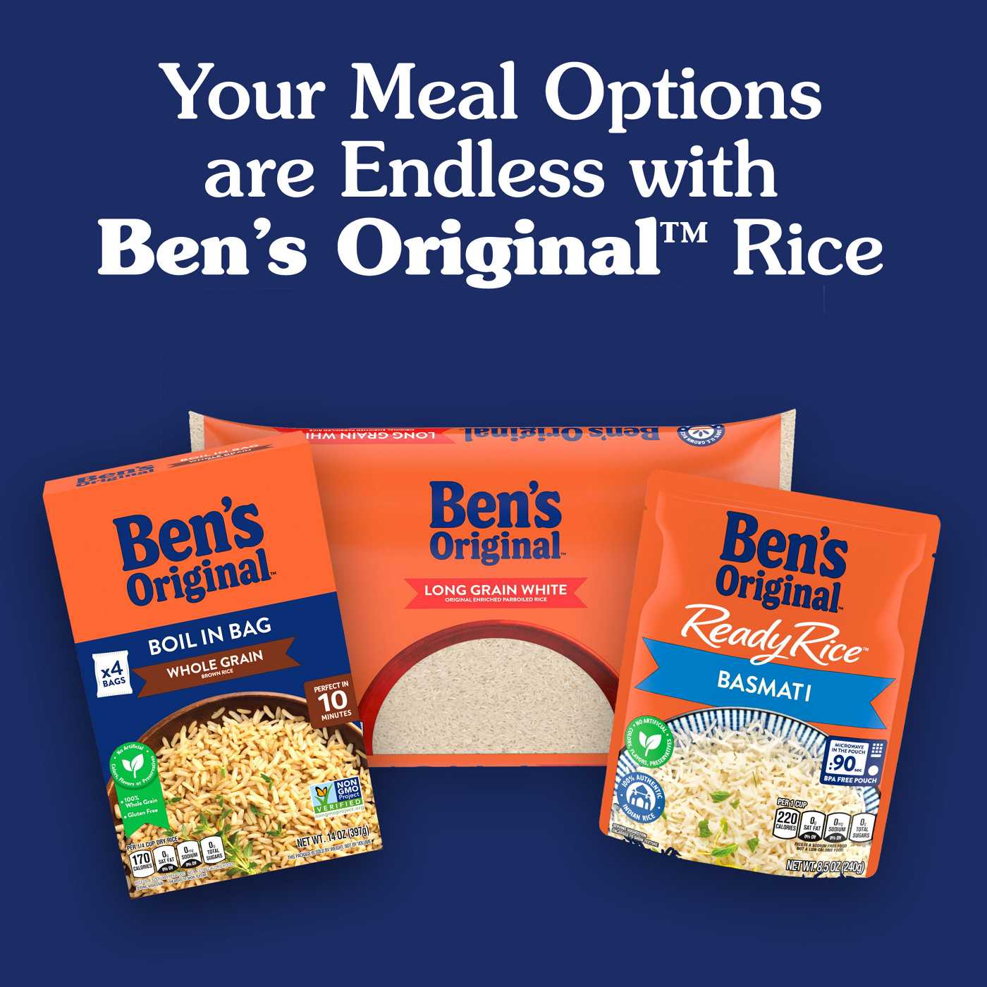 Ben's Original Enriched Parboiled Long Grain White Boil in Bag Rice ...