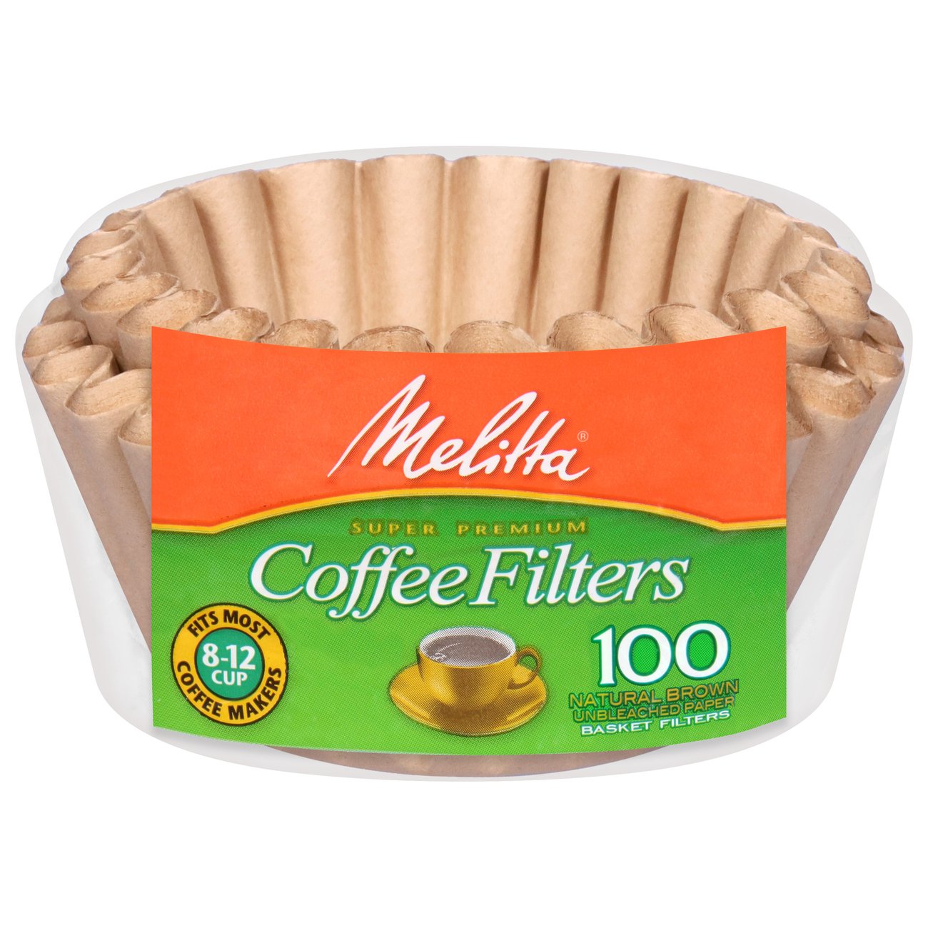 Tupkee Coffee Filters 8-12 Cups - 600 Count, Basket Style, Natural Bro