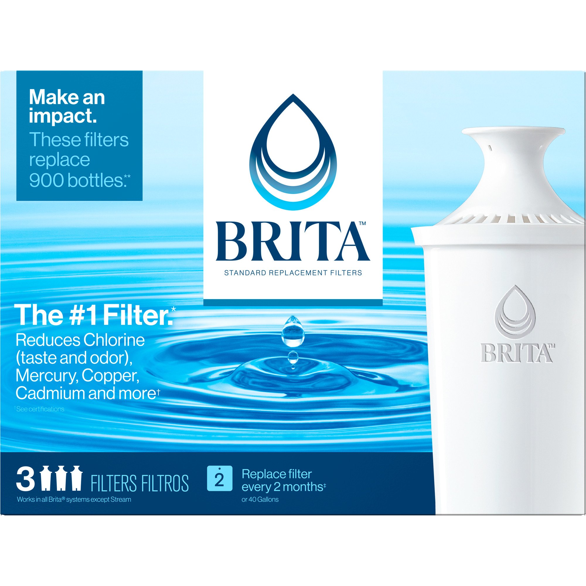 Brita Pour-Through Pitcher Replacement Filter, 10 pk. 