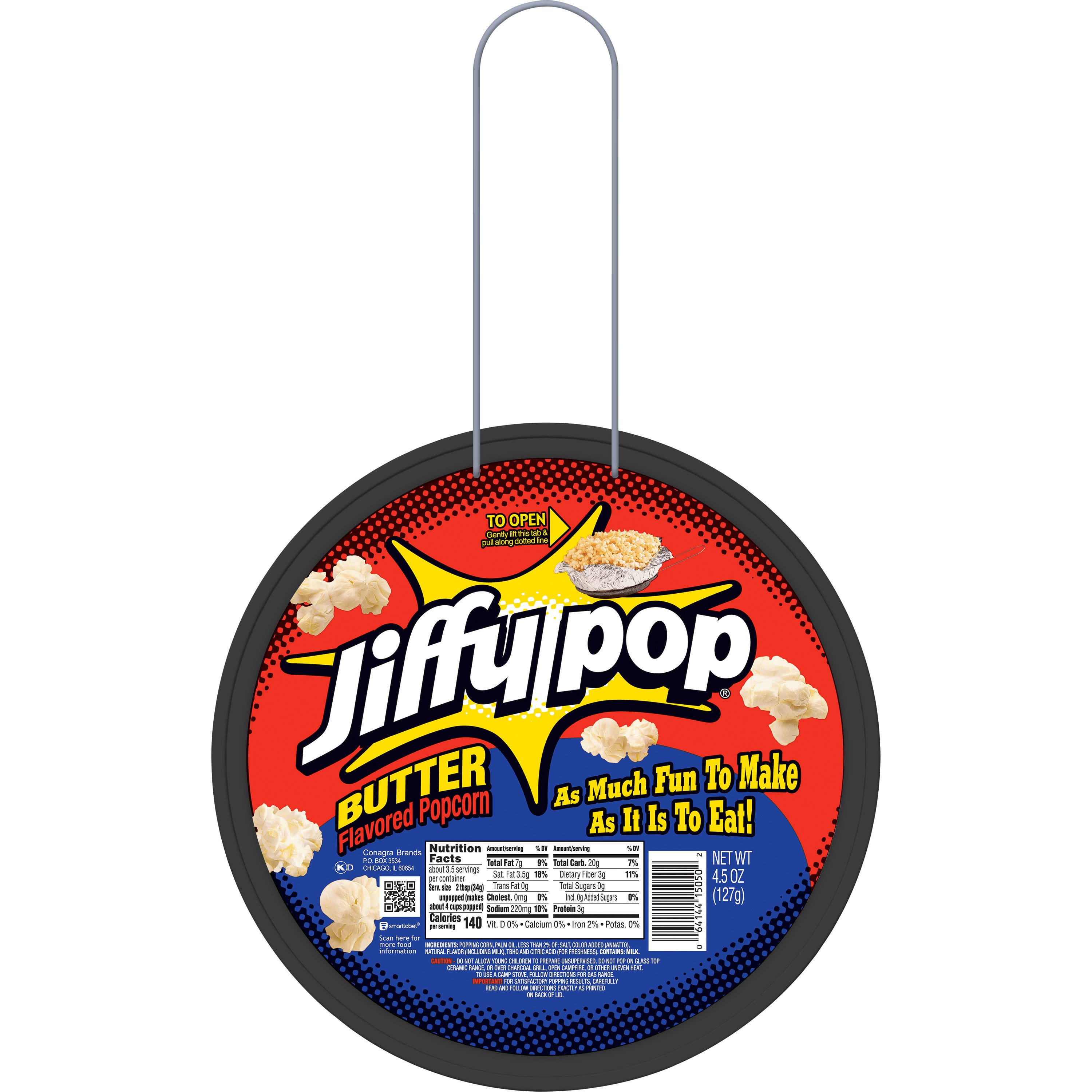 Jiffy Pop Butter Flavored Popcorn Stovetop Popping Pan Shop Popcorn at HEB