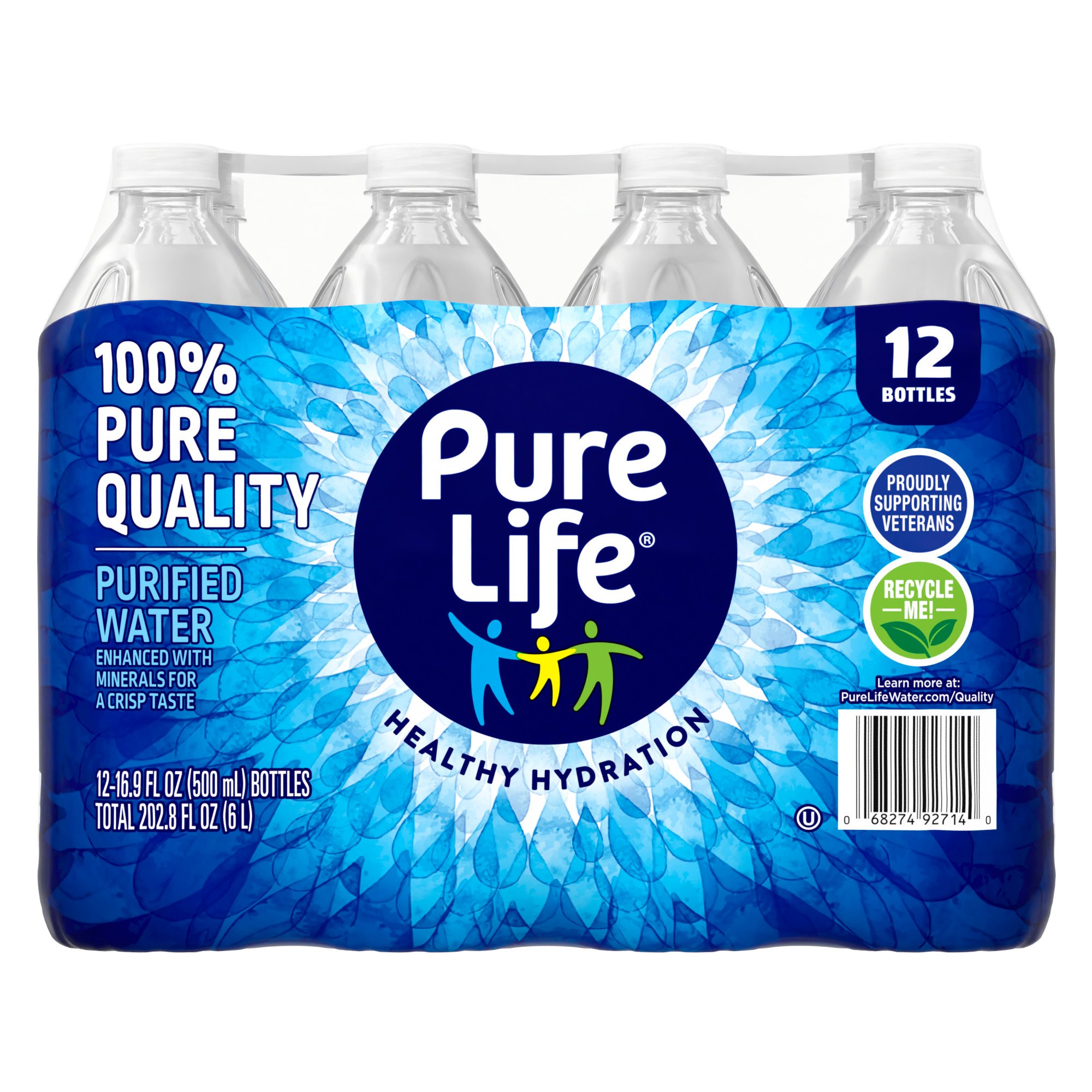 Pure Life Purified Water - 24 pack, 20 fl oz bottles