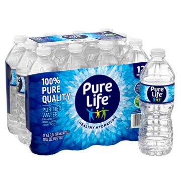 Pure Life Purified Water 12 pk Bottles, 16.9 oz