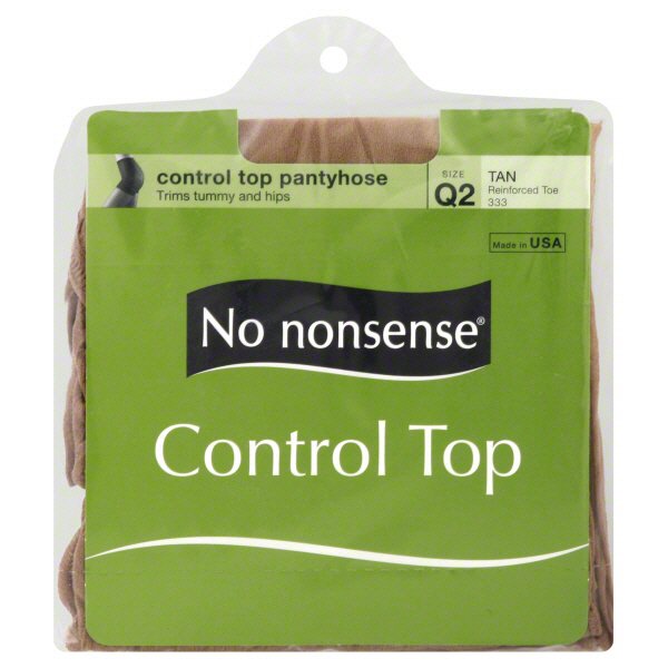 No Nonsense Control Top Pantyhose Reinforced Toe Tan Size Q2 Shop