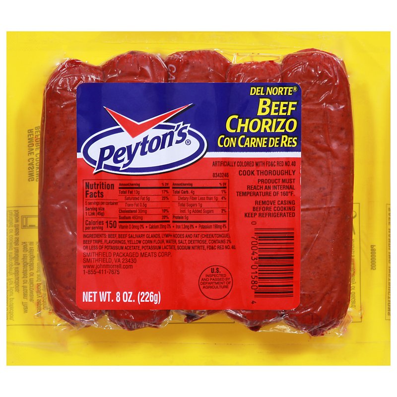 Peyton S Beef Chorizo Shop Meat At H E B