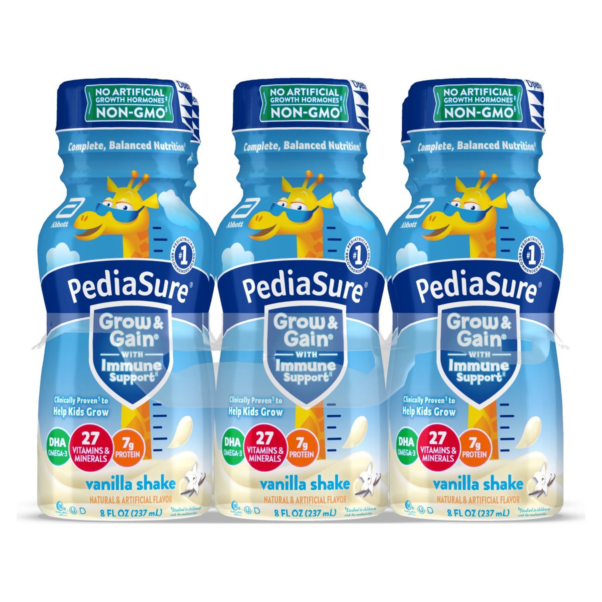 PediaSure Grow & Gain with Immune Support, Kids Protein Shake, 7g Protein, Vanilla 8-fl-oz Bottle - Shop Food & Formula at H-E-B