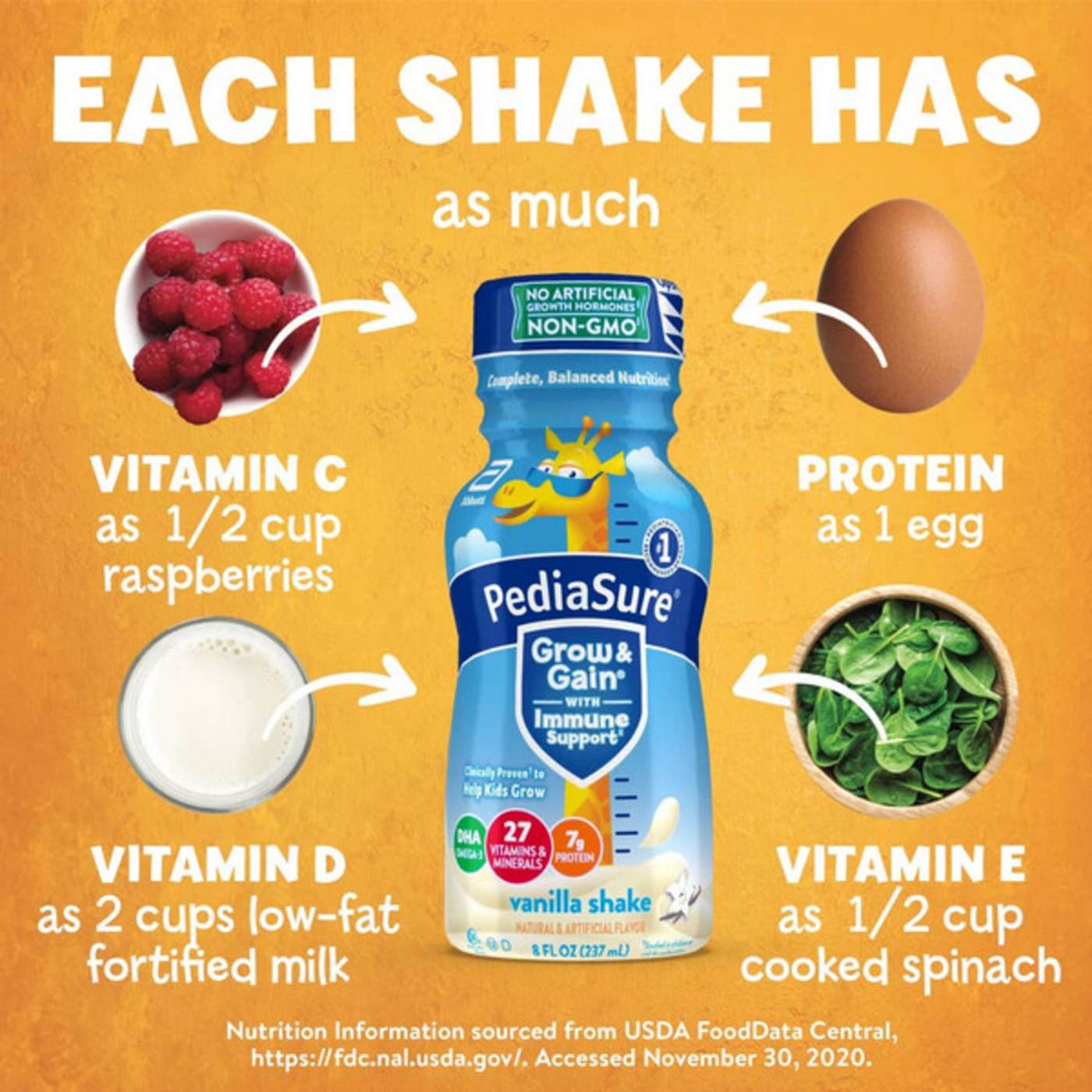 PediaSure Grow & Gain with Immune Support Shake - Vanilla; image 2 of 4