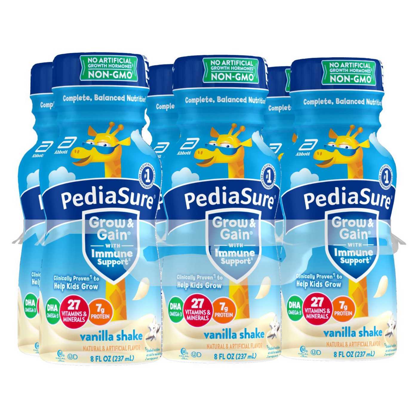 PediaSure Grow & Gain with Immune Support 7g Protein Shake for Kids - Vanilla, 8 oz Bottles; image 8 of 11
