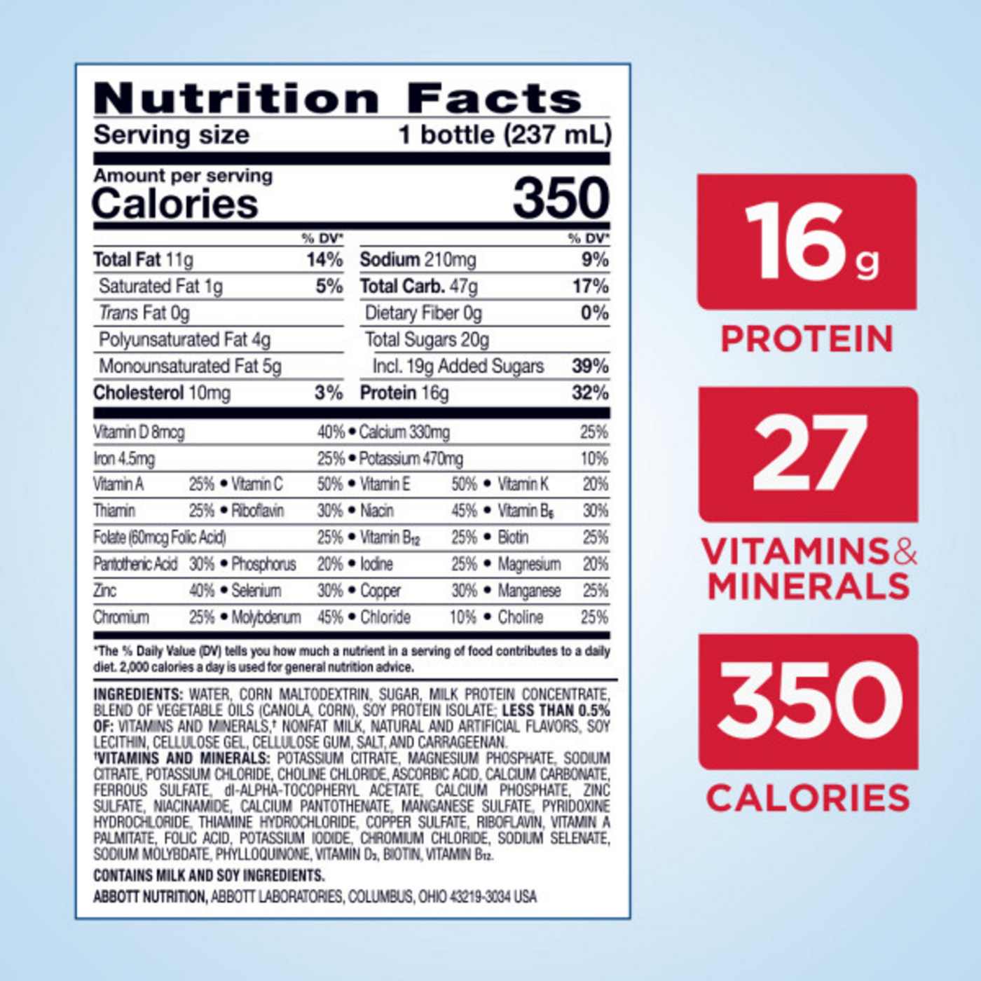Ensure Plus Nutrition Shake Vanilla Ready-to-Drink 8 fl oz Bottles; image 2 of 11