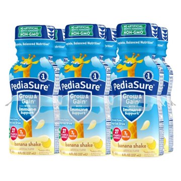 PediaSure Grow & Gain with Immune Support 7g Protein Shake for Kids - Banana, 8 oz Bottles