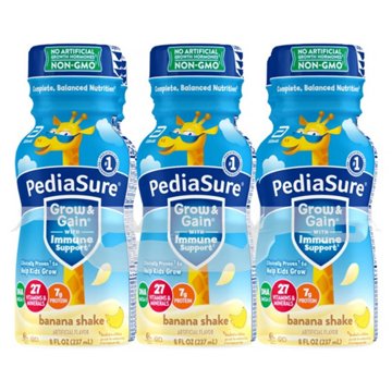 PediaSure Grow & Gain with Immune Support 7g Protein Shake for Kids - Banana, 8 oz Bottles, 6 pk