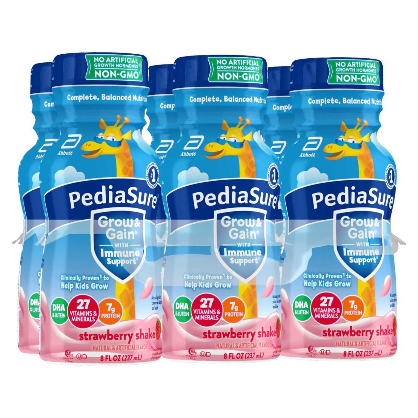 PediaSure Grow & Gain with Immune Support 7g Protein Shake for Kids - Strawberry, 8 oz Bottles; image 10 of 11