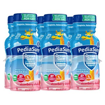 PediaSure Grow & Gain with Immune Support 7g Protein Shake for Kids - Strawberry, 8 oz Bottles