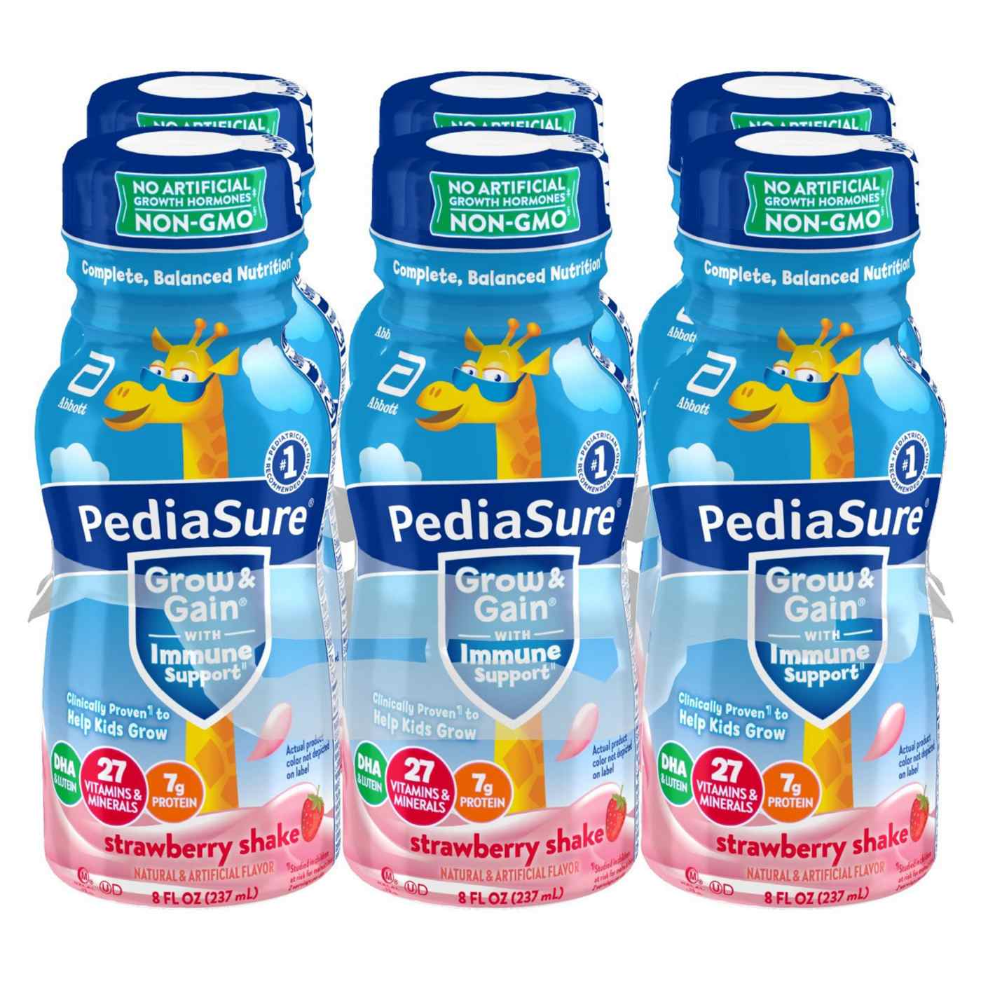 PediaSure Grow & Gain with Immune Support 7g Protein Shake for Kids - Strawberry, 8 oz Bottles; image 9 of 11