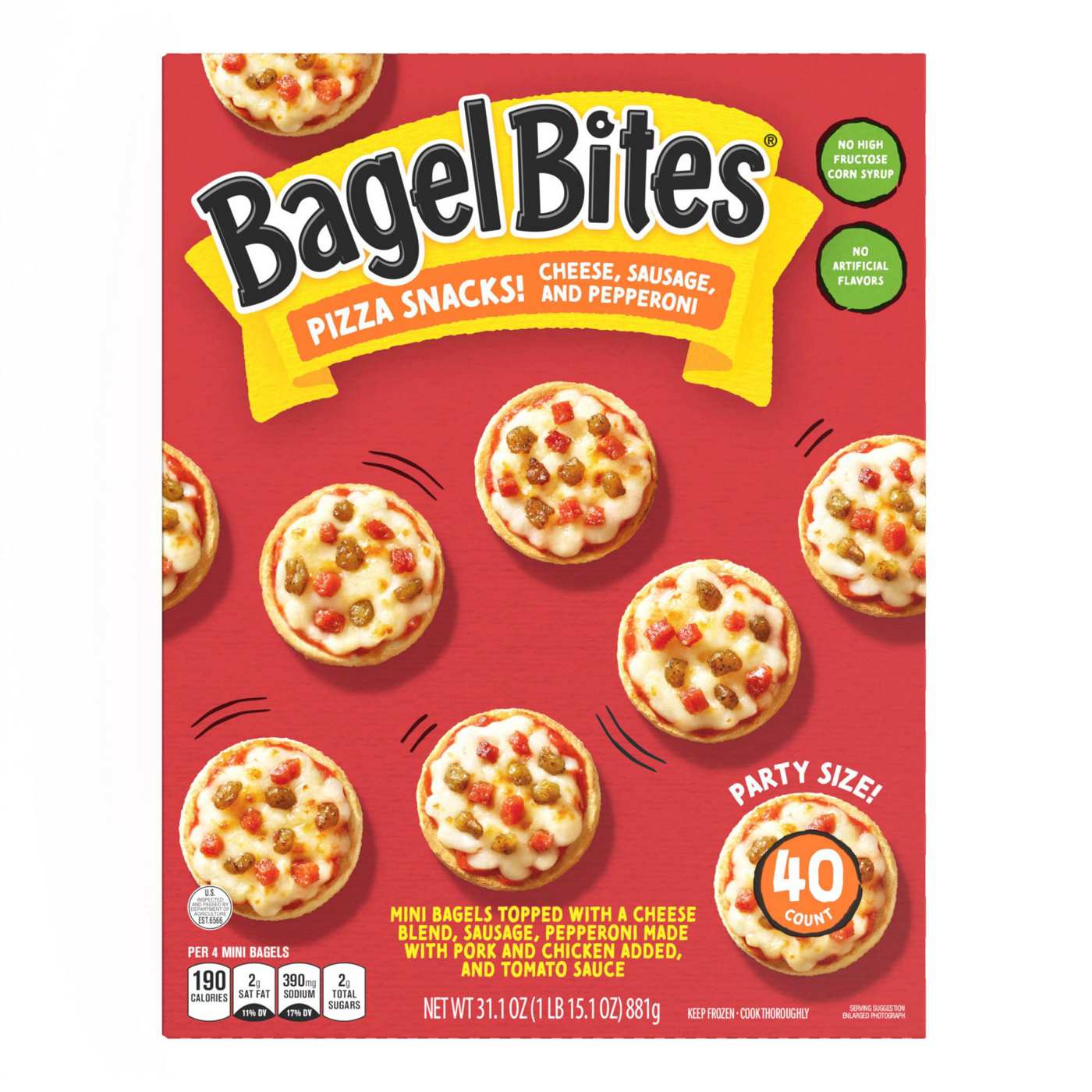 Bagel Bites Cheese Sausage & Pepperoni Mini Bagels Party Size; image 9 of 9
