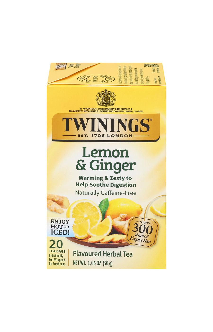 Twinings Lemon & Ginger Herbal Tea Bags; image 1 of 6