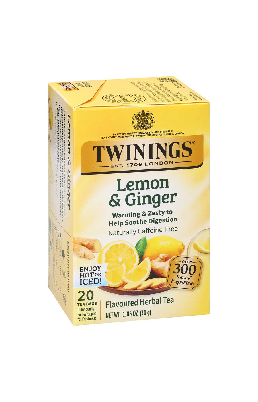 Twinings Lemon & Ginger Herbal Tea Bags; image 2 of 6