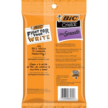 BIC Cristal Xtra Smooth 1.0mm Ball Pens - Black Ink, 10 pk