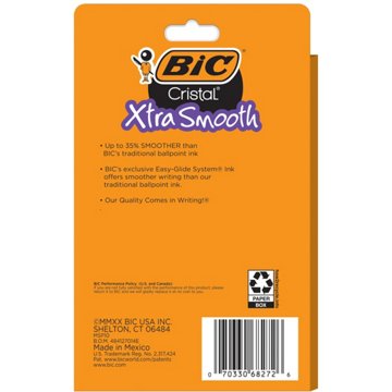 BIC Cristal Xtra Smooth 1.0mm Ball Pens - Blue Ink, 10 pk