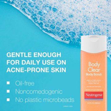 Neutrogena Body Clear Acne Body Scrub with 2% Salicylic Acid, 8.5 oz
