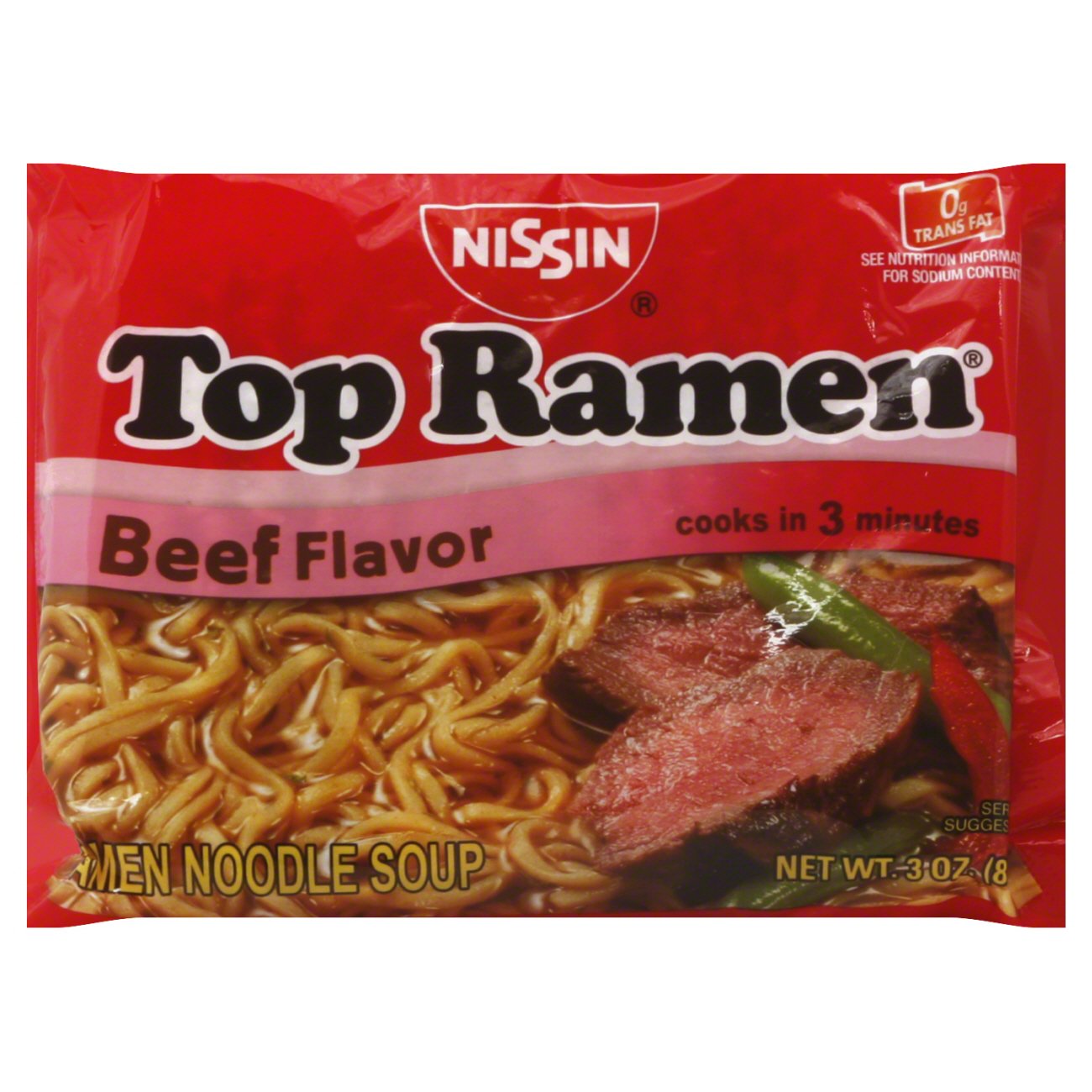 Nissin Top Ramen Beef Flavor Noodle Soup - Shop Soups & Chili at H-E-B