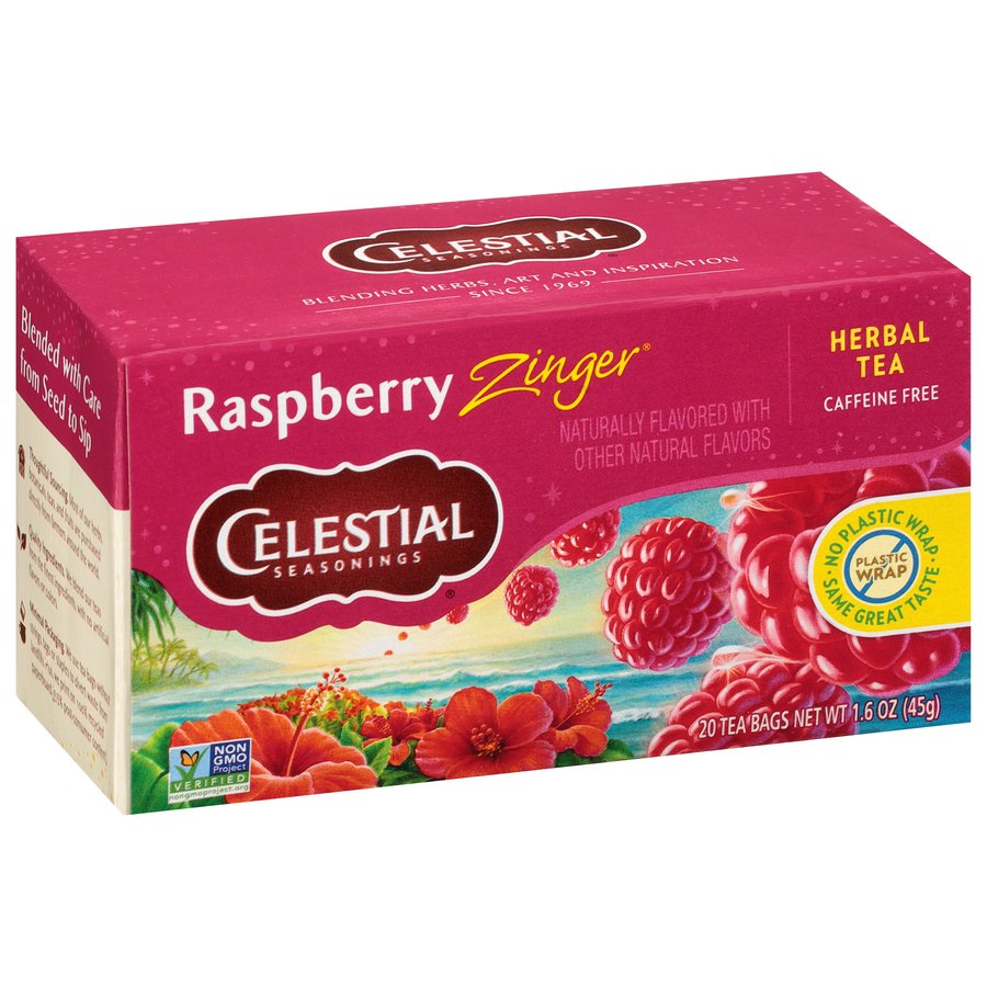 Celestial Seasonings Raspberry Zinger Herbal Tea Bags - Shop Tea