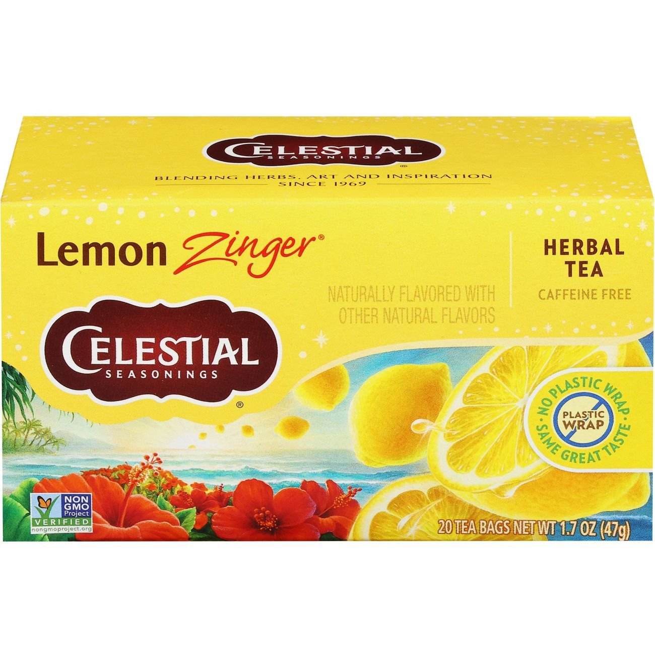 Celestial Seasonings Caffeine Free Lemon Zinger Herbal Tea Bags Shop Tea At H E B