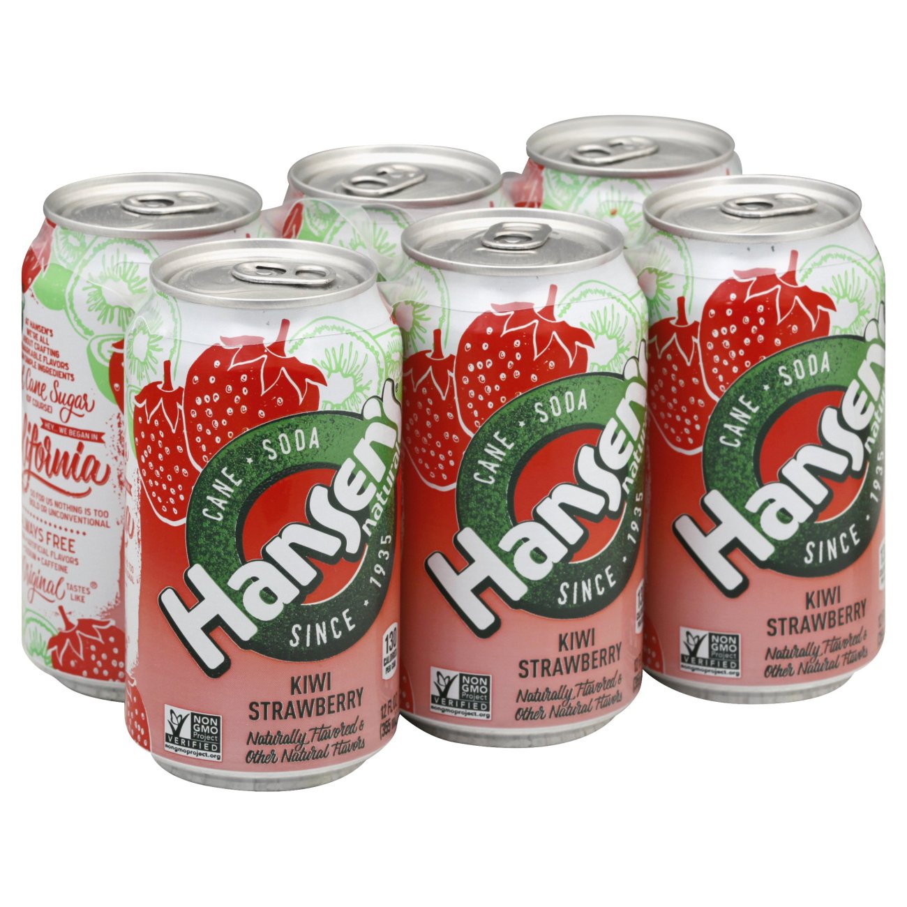 Hansen's Natural Cane Kiwi Strawberry Soda, 6 pk | Central Market