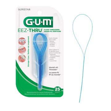 GUM Eez-Thru Floss Threaders with Storage Case, 25 ct