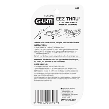 GUM Eez-Thru Floss Threaders with Storage Case, 25 ct