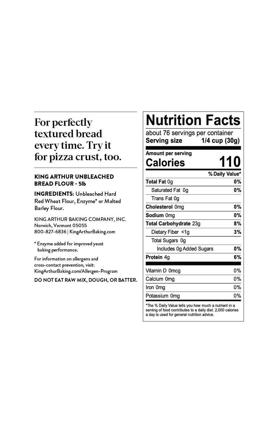 King Arthur Unbleached Bread Flour; image 5 of 5