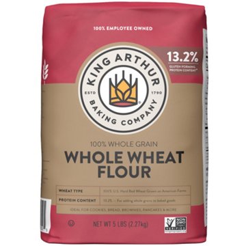 King Arthur 100% Whole Grain Whole Wheat Flour, 5 lbs