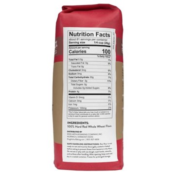 King Arthur 100% Whole Grain Whole Wheat Flour, 5 lbs