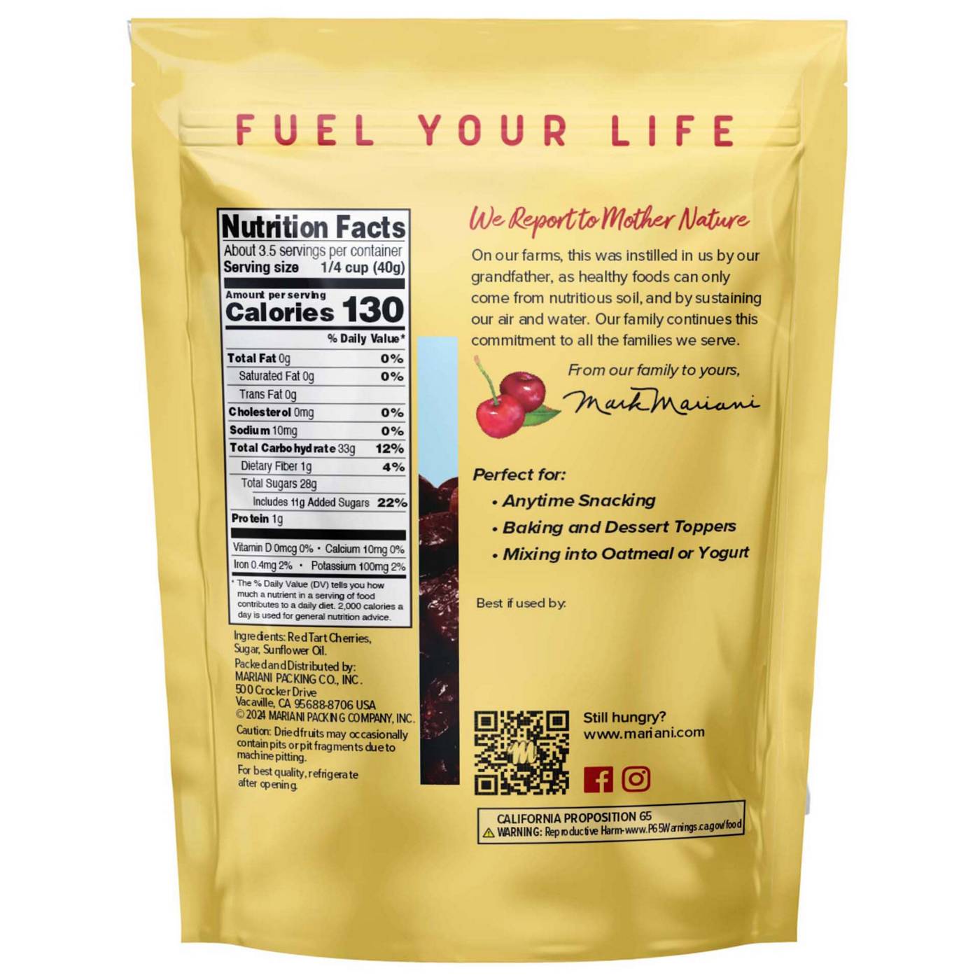 Mariani Cherries, Sweetened, Dried; image 2 of 3